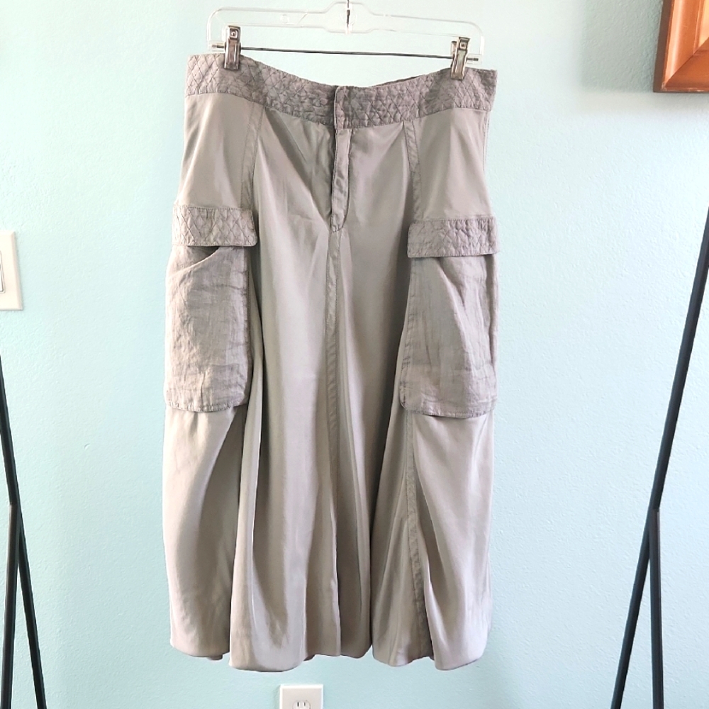 DKNY Pure Silk Blend Bubble Maxi Skirt